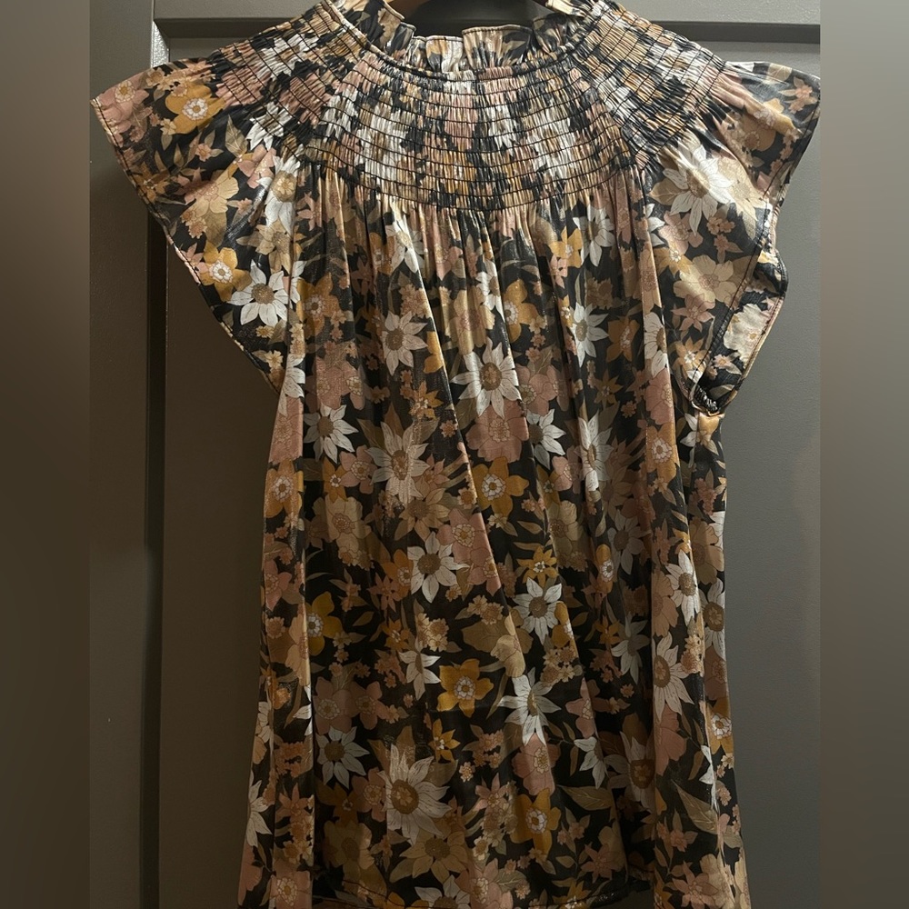 Ruffle smocked tank
